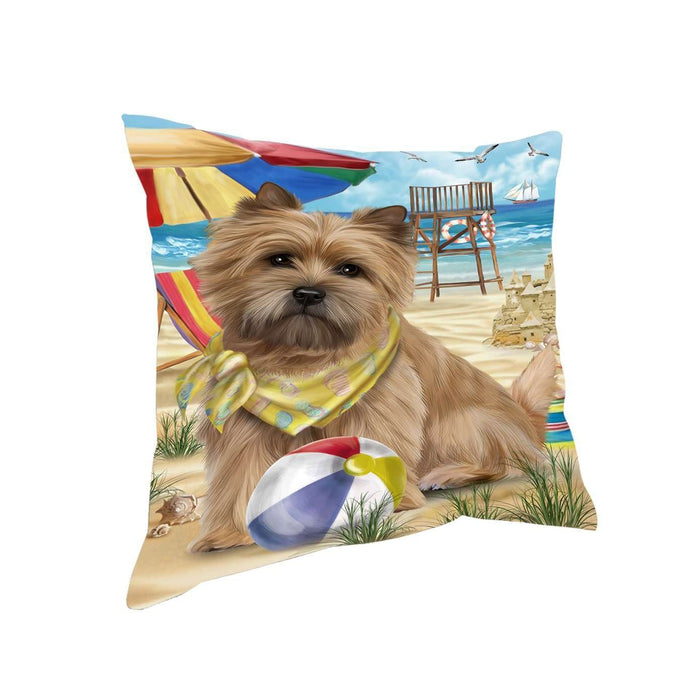 Pet Friendly Beach Cairn Terrier Dog Pillow PIL50388