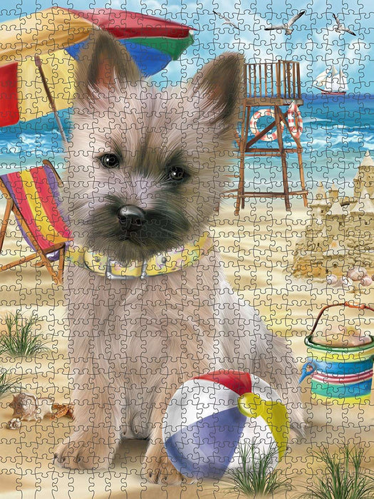 Pet Friendly Beach Cairn Terrier Dog Puzzle with Photo Tin PUZL49596