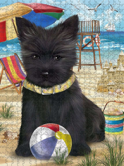 Pet Friendly Beach Cairn Terrier Dog Puzzle with Photo Tin PUZL49599