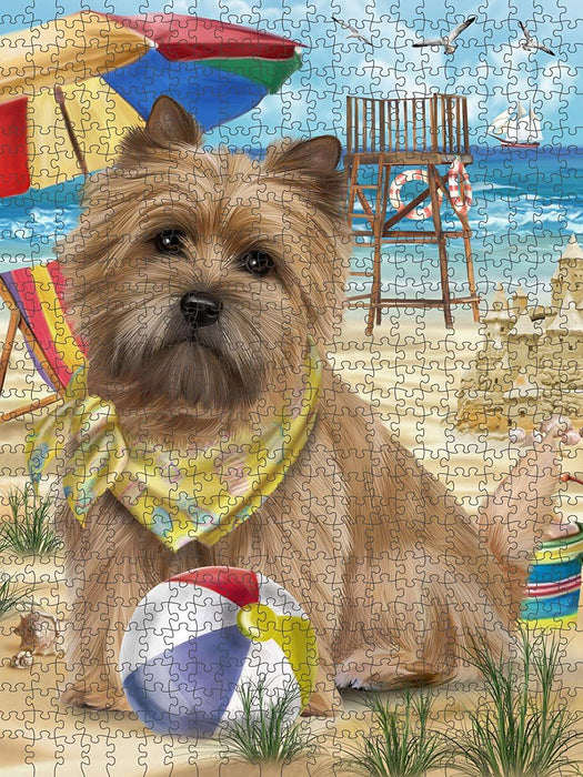 Pet Friendly Beach Cairn Terrier Dog Puzzle with Photo Tin PUZL49605