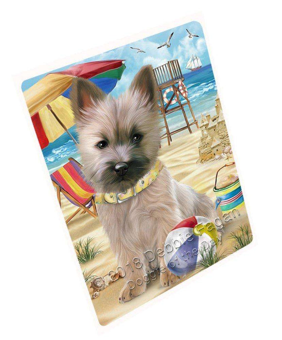Pet Friendly Beach Cairn Terrier Dog Tempered Cutting Board C49584