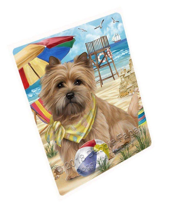 Pet Friendly Beach Cairn Terrier Dog Tempered Cutting Board C49593