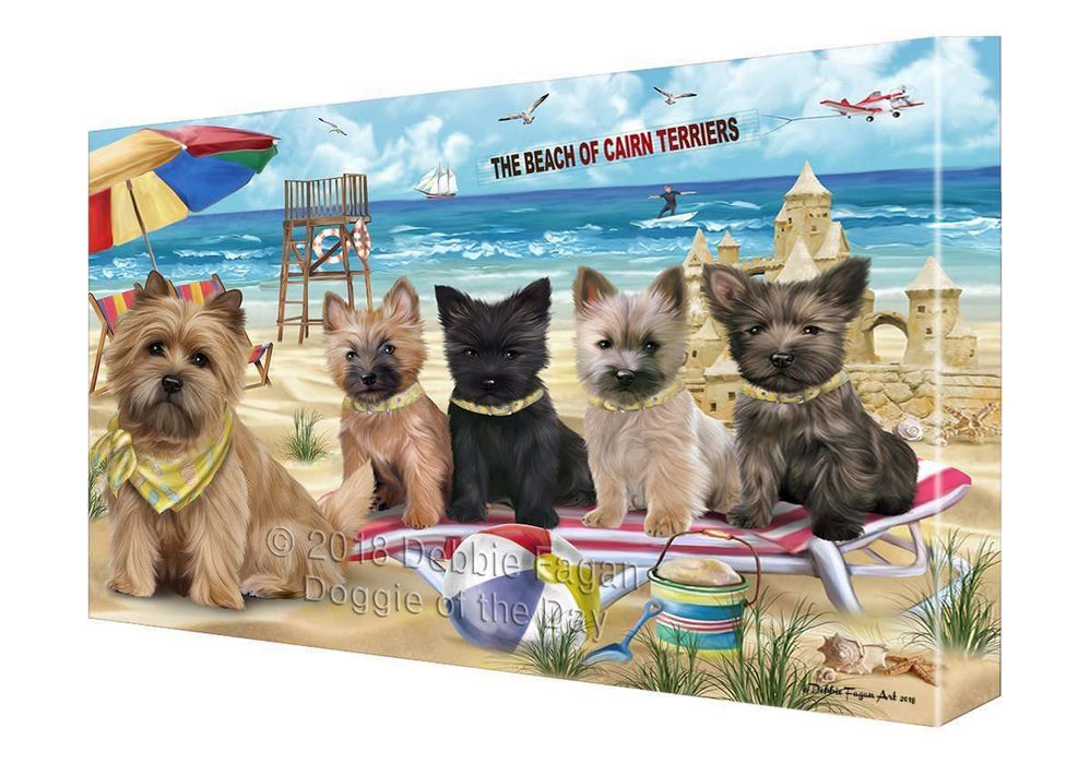 Pet Friendly Beach Cairn Terriers Dog Canvas Wall Art CVS52779