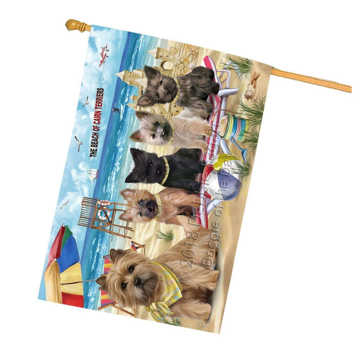 Pet Friendly Beach Cairn Terriers Dog House Flag FLG48599
