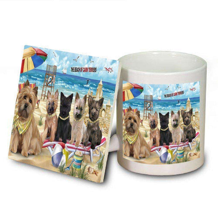 Pet Friendly Beach Cairn Terriers Dog Mug and Coaster Set MUC48626