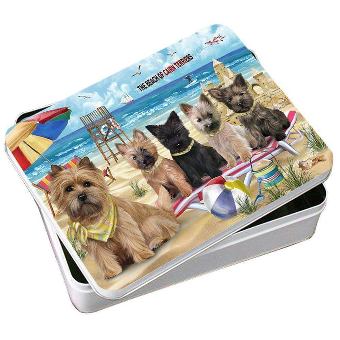 Pet Friendly Beach Cairn Terriers Dog Photo Storage Tin PITN48634