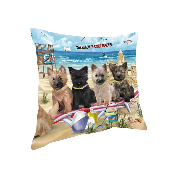 Pet Friendly Beach Cairn Terriers Dog Pillow PIL50392