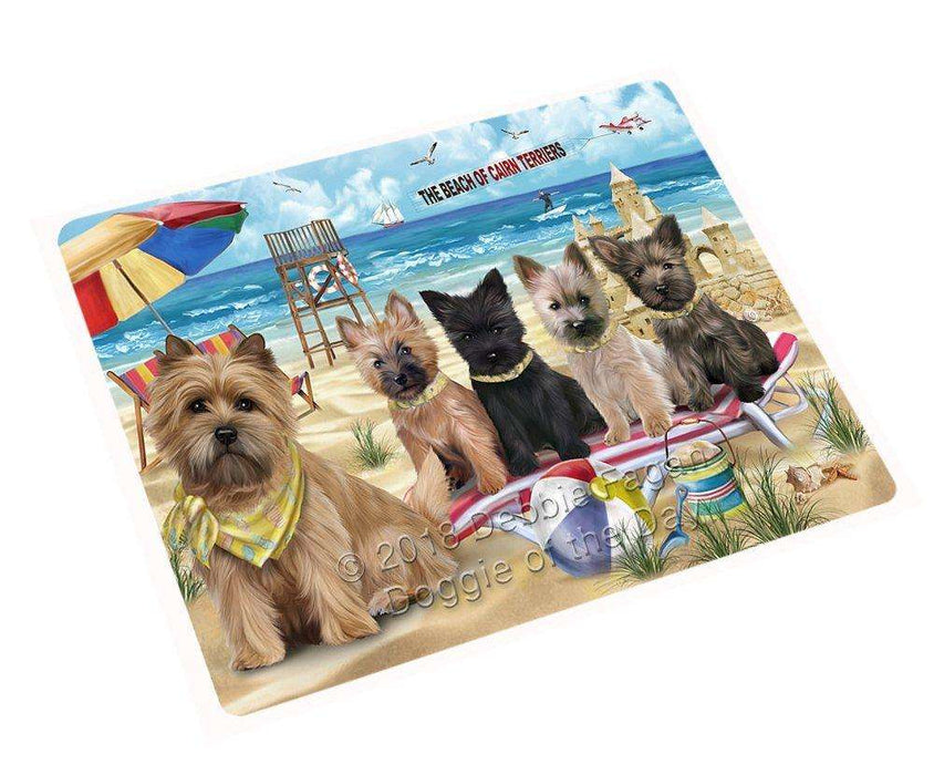 Pet Friendly Beach Cairn Terriers Dog Tempered Cutting Board C49596
