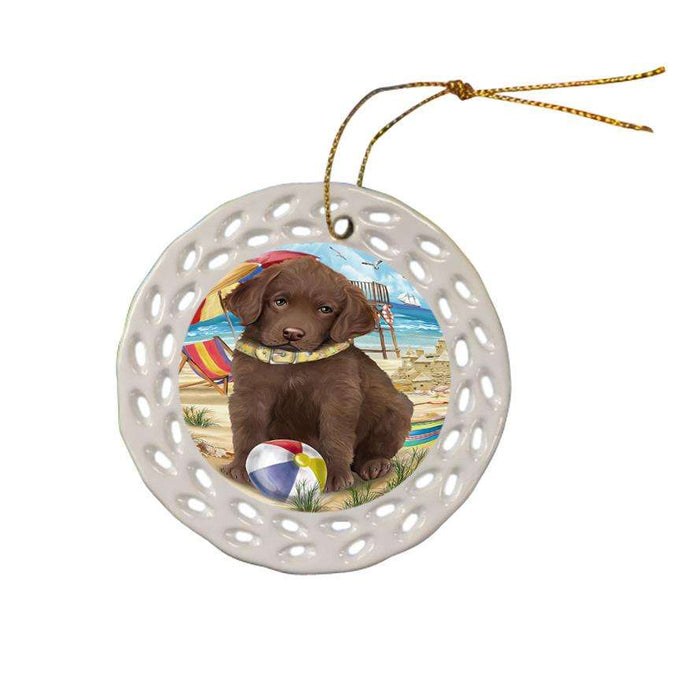 Pet Friendly Beach Chesapeake Bay Retriever Dog Ceramic Doily Ornament DPOR50023