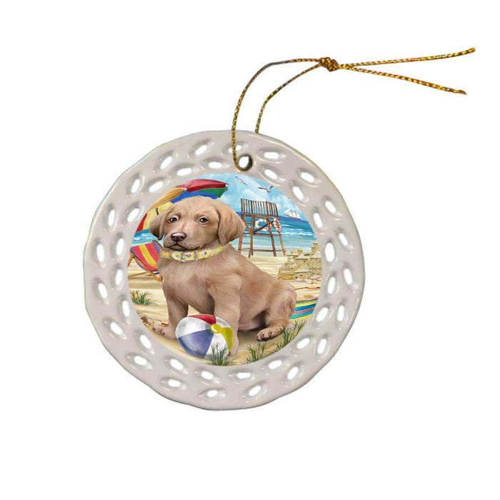 Pet Friendly Beach Chesapeake Bay Retriever Dog Ceramic Doily Ornament DPOR50024