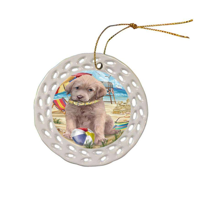 Pet Friendly Beach Chesapeake Bay Retriever Dog Ceramic Doily Ornament DPOR50025