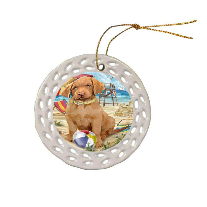 Pet Friendly Beach Chesapeake Bay Retriever Dog Ceramic Doily Ornament DPOR50026