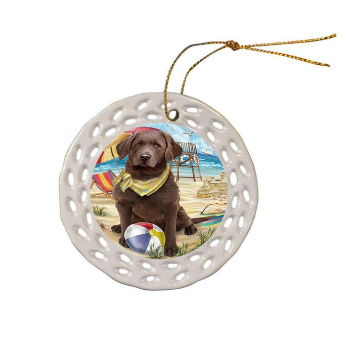 Pet Friendly Beach Chesapeake Bay Retriever Dog Ceramic Doily Ornament DPOR50027