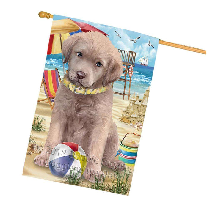 Pet Friendly Beach Chesapeake Bay Retriever Dog House Flag FLG49990
