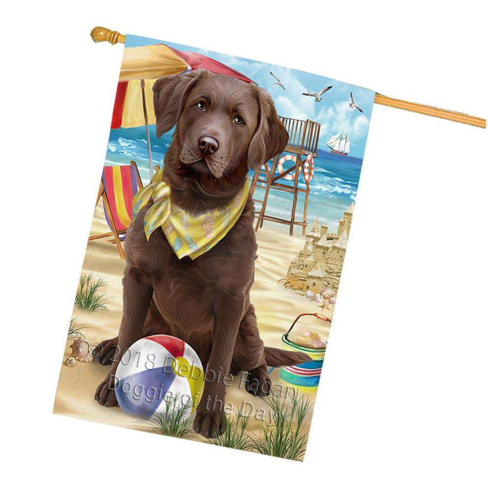 Pet Friendly Beach Chesapeake Bay Retriever Dog House Flag FLG49992