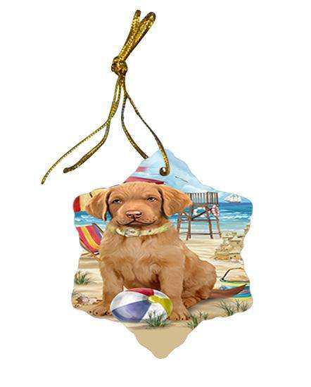 Pet Friendly Beach Chesapeake Bay Retriever Dog Star Porcelain Ornament SPOR50018