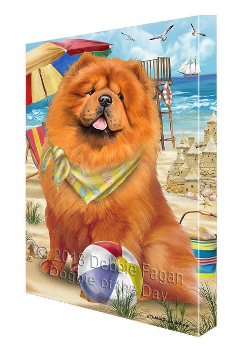 Pet Friendly Beach Chow Chow Dog Canvas Wall Art CVS65959
