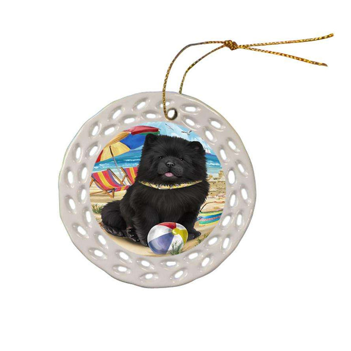 Pet Friendly Beach Chow Chow Dog Ceramic Doily Ornament DPOR50033