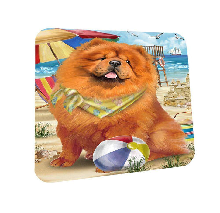 Pet Friendly Beach Chow Chow Dog Coasters Set of 4 CST49988