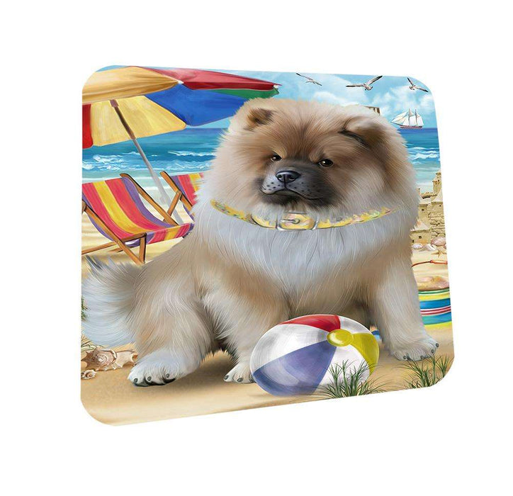 Pet Friendly Beach Chow Chow Dog Coasters Set of 4 CST49989