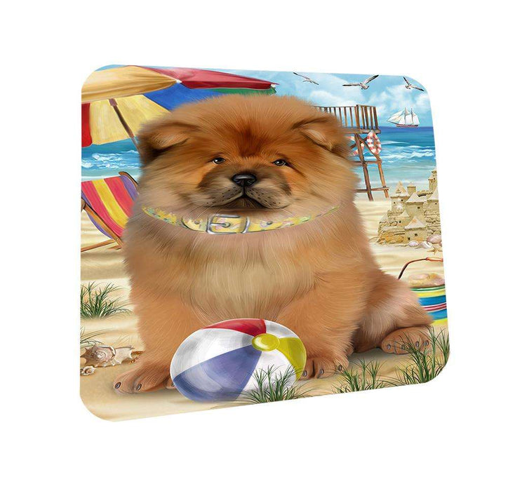 Pet Friendly Beach Chow Chow Dog Coasters Set of 4 CST49990