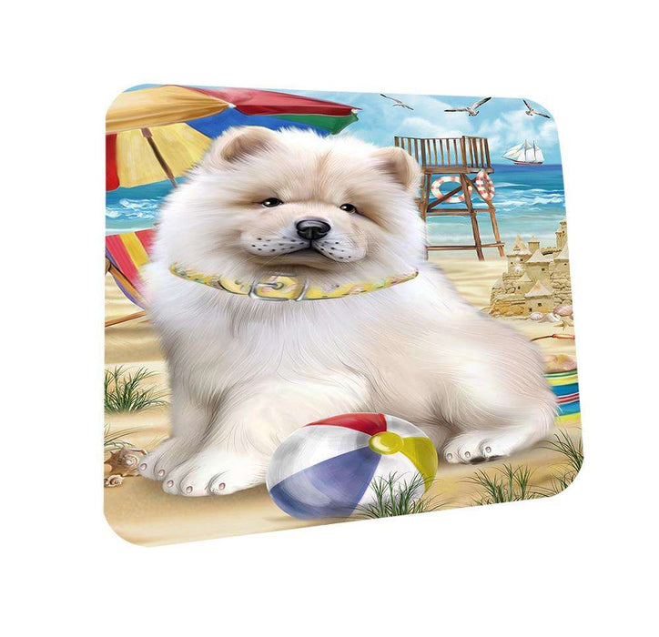 Pet Friendly Beach Chow Chow Dog Coasters Set of 4 CST49991