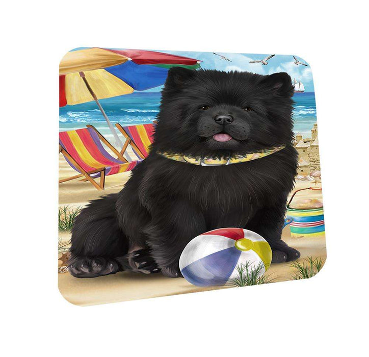 Pet Friendly Beach Chow Chow Dog Coasters Set of 4 CST49992