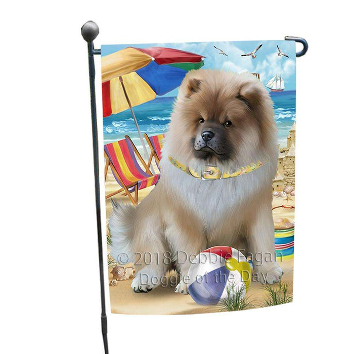 Pet Friendly Beach Chow Chow Dog Garden Flag GFLG49859