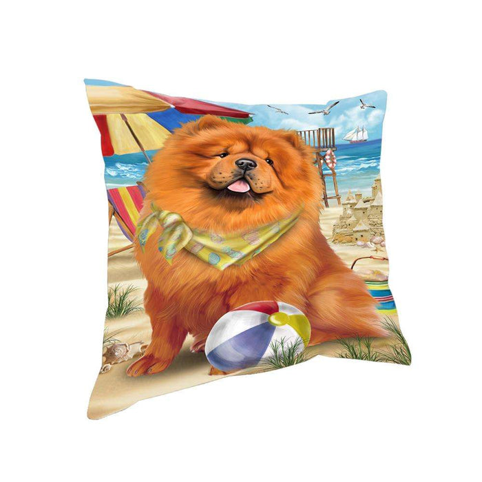 Pet Friendly Beach Chow Chow Dog Pillow PIL55972