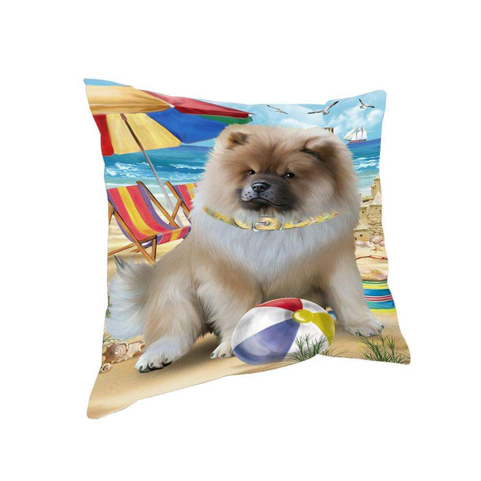 Pet Friendly Beach Chow Chow Dog Pillow PIL55976
