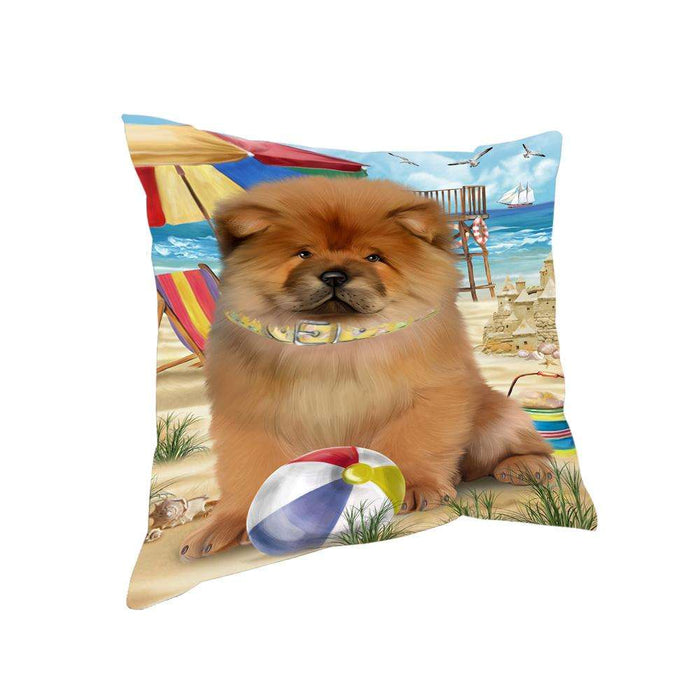 Pet Friendly Beach Chow Chow Dog Pillow PIL55980
