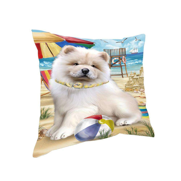 Pet Friendly Beach Chow Chow Dog Pillow PIL55984