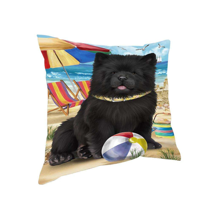 Pet Friendly Beach Chow Chow Dog Pillow PIL55988