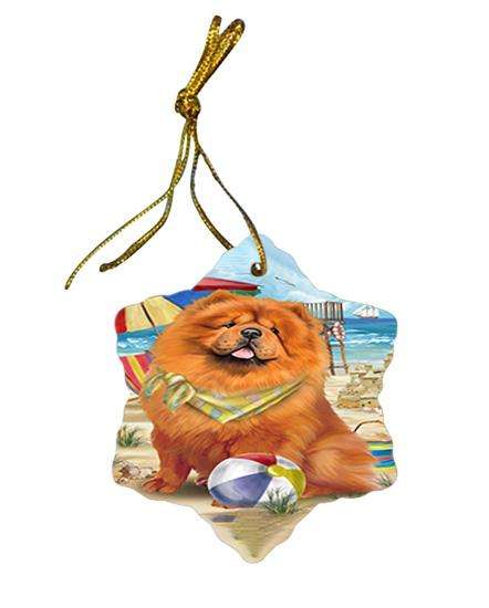 Pet Friendly Beach Chow Chow Dog Star Porcelain Ornament SPOR50021