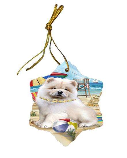 Pet Friendly Beach Chow Chow Dog Star Porcelain Ornament SPOR50024