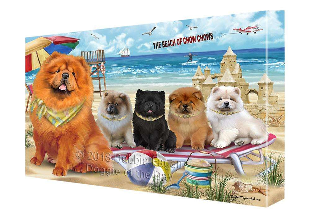 Pet Friendly Beach Chow Chows Dog Canvas Wall Art CVS65950