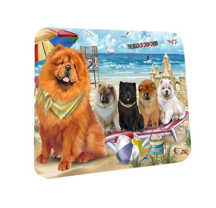 Pet Friendly Beach Chow Chows Dog Coasters Set of 4 CST49987