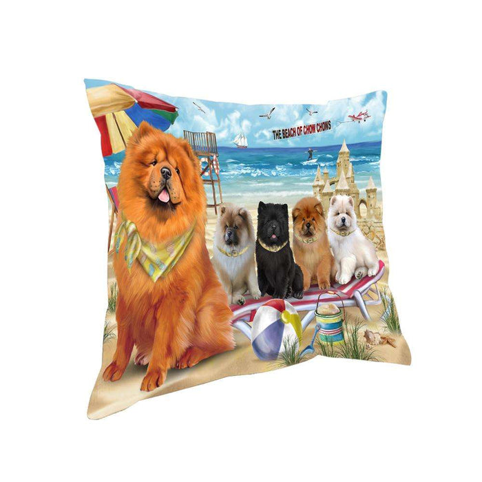 Pet Friendly Beach Chow Chows Dog Pillow PIL55968