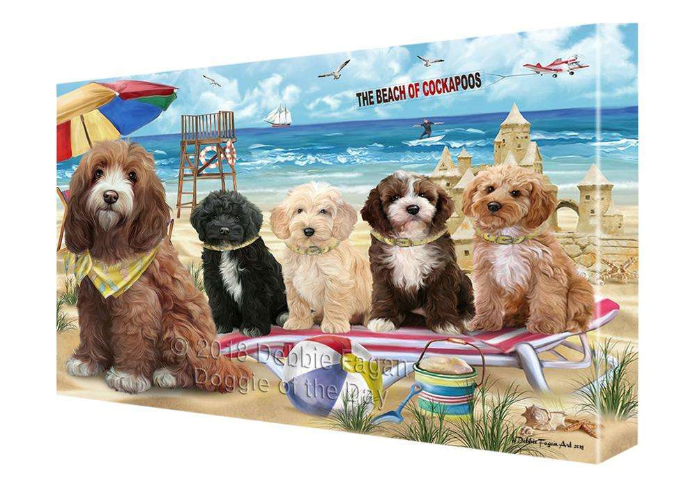 Pet Friendly Beach Cockapoo Dog Canvas Print Wall Art Décor CVS81269