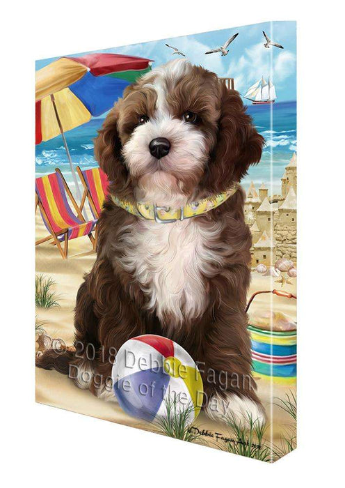 Pet Friendly Beach Cockapoo Dog Canvas Print Wall Art Décor CVS81287