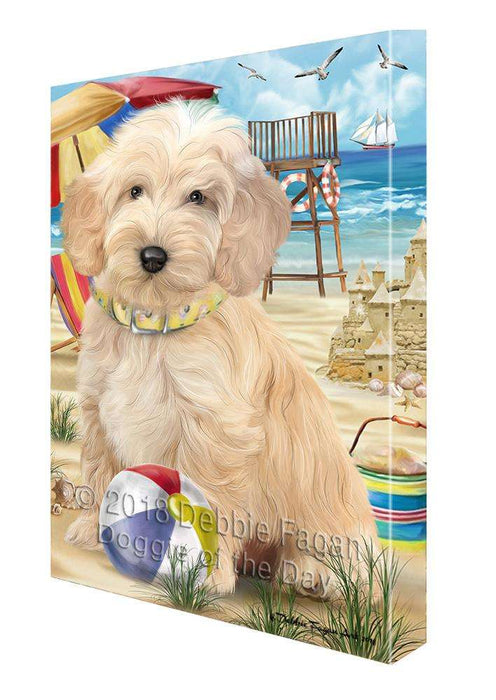 Pet Friendly Beach Cockapoo Dog Canvas Print Wall Art Décor CVS81296