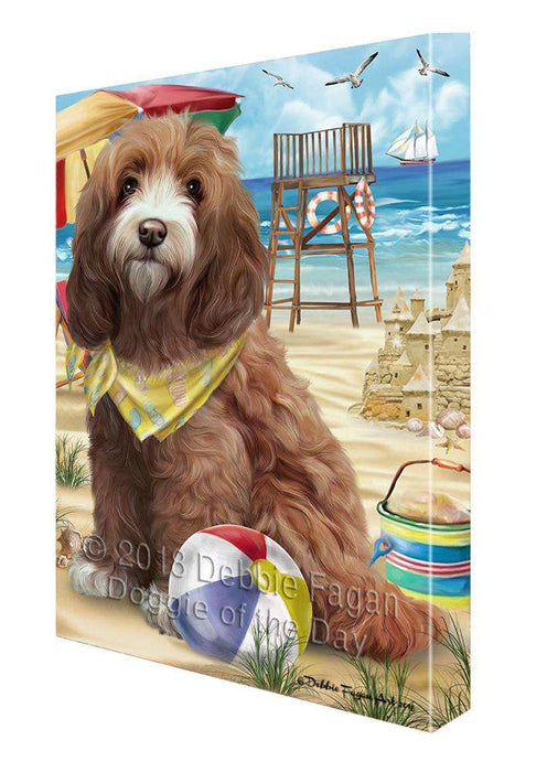 Pet Friendly Beach Cockapoo Dog Canvas Print Wall Art Décor CVS81314