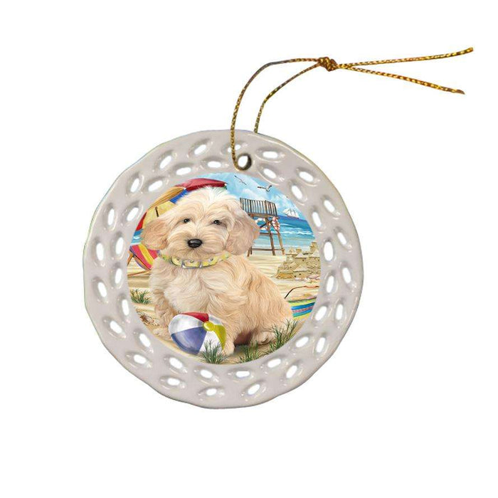 Pet Friendly Beach Cockapoo Dog Ceramic Doily Ornament DPOR51559