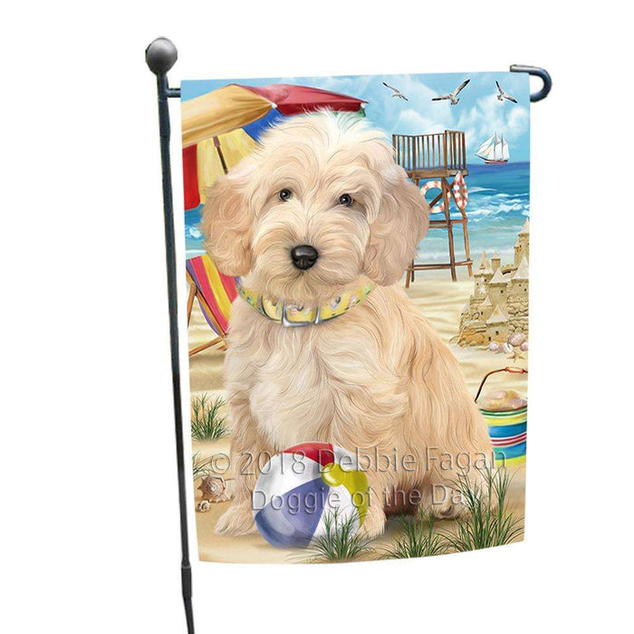 Pet Friendly Beach Cockapoo Dog Garden Flag GFLG51556