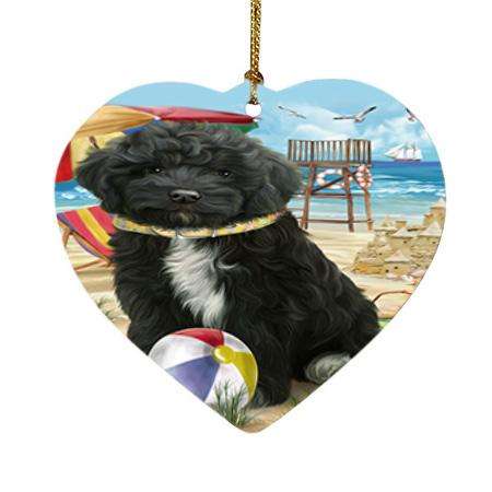 Pet Friendly Beach Cockapoo Dog Heart Christmas Ornament HPOR51560