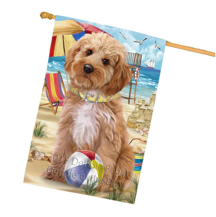 Pet Friendly Beach Cockapoo Dog House Flag FLG51690