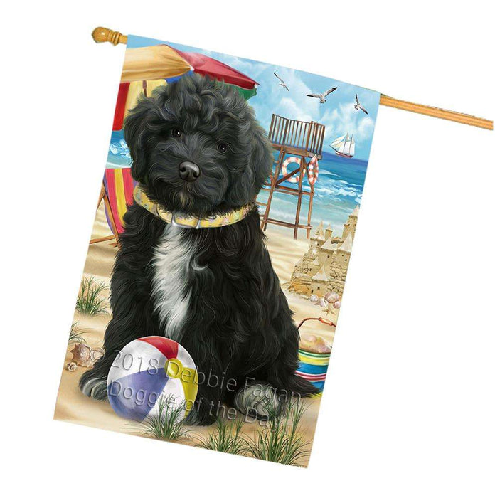 Pet Friendly Beach Cockapoo Dog House Flag FLG51693