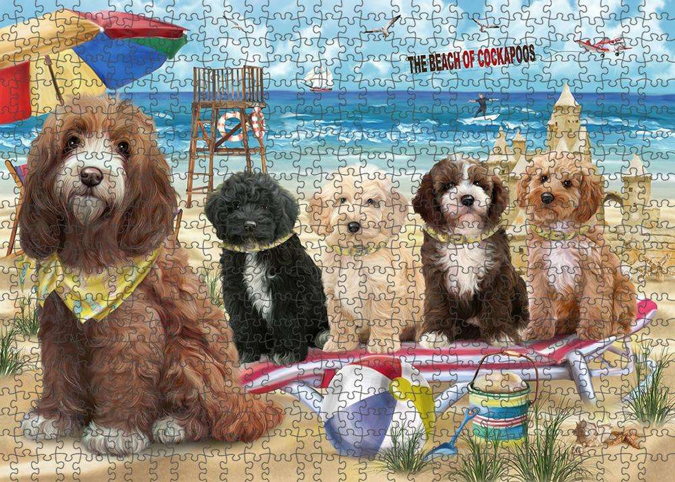Pet Friendly Beach Cockapoo Dog Puzzle with Photo Tin PUZL58755