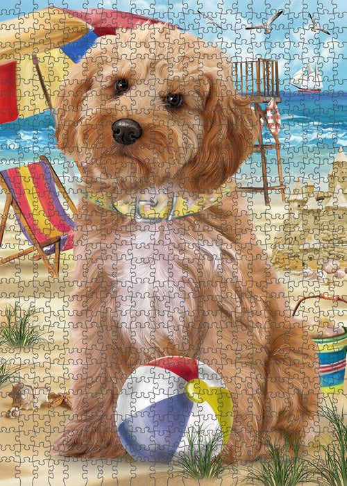 Pet Friendly Beach Cockapoo Dog Puzzle with Photo Tin PUZL58758