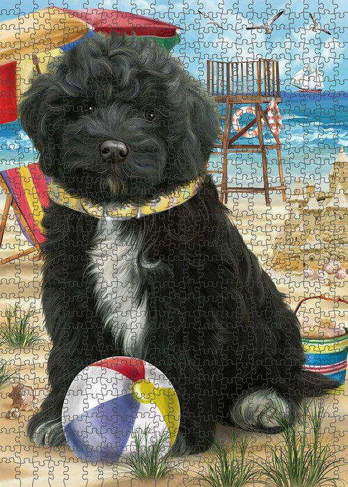 Pet Friendly Beach Cockapoo Dog Puzzle with Photo Tin PUZL58767